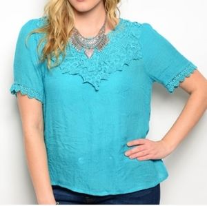 Claudia's Sunday Teal Crochet Boho Gypsy Blouse!<3